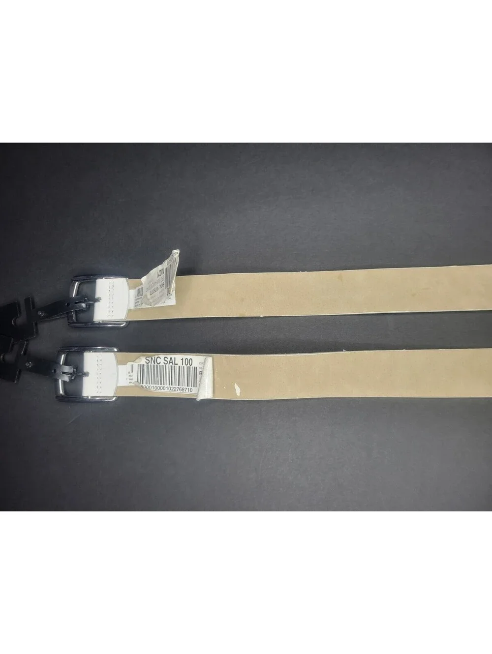 2Pc INC International Concepts Womens Faux Leather Solid White Casual Belt XL